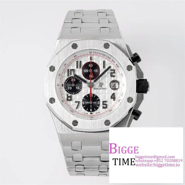 Ap Royal Oak Offshore Panda 42Mm White/Black Dial Ss Bracelet Apf A7750 Option1 Audemars Piguet