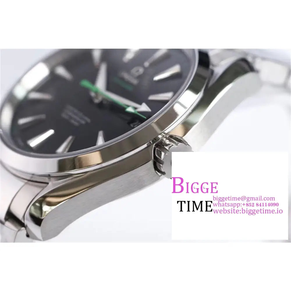 Seamaster 41Mm Aqua Terra 150M Black Textured Dial Green Hand Ss Bracelet Vsf A8500 Omega