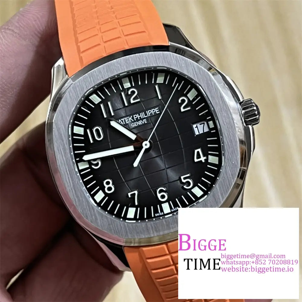 Aquanaut 5167 40Mm Black Dial Orange Rubber Strap 3Kf A330Sc Patek Philippe