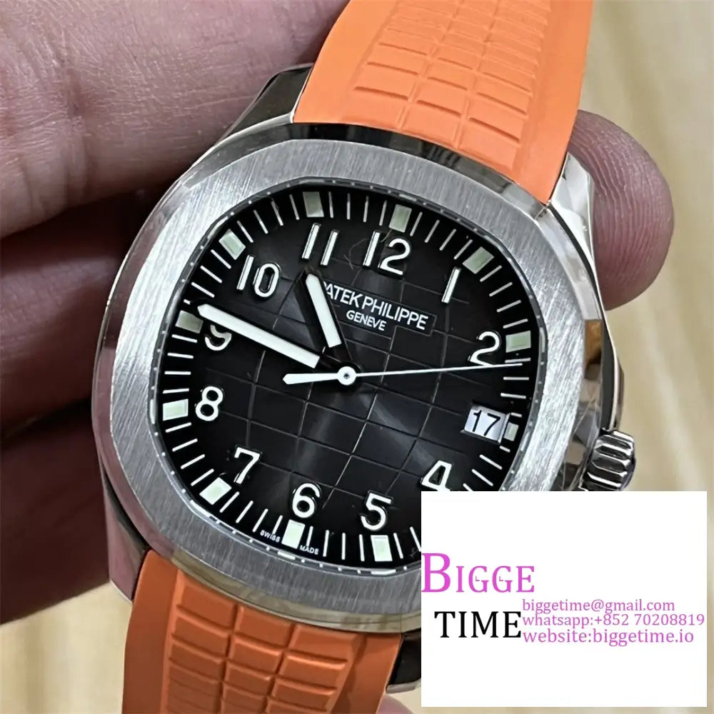 Aquanaut 5167 40Mm Black Dial Orange Rubber Strap 3Kf A330Sc Patek Philippe