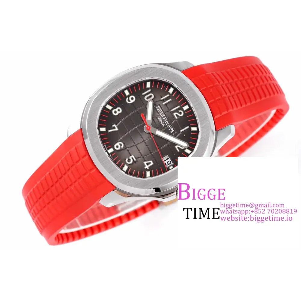 Aquanaut 5167 40Mm Black Dial Red Hand Rubber Strap Zf A324Sc Patek Philippe