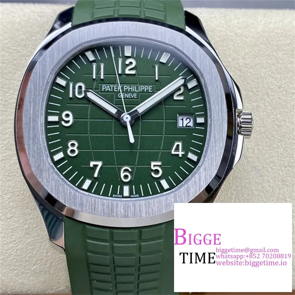 Aquanaut 5168 42Mm Green Dial Rubber Strap 3Kf A330Sc Option1 Patek Philippe