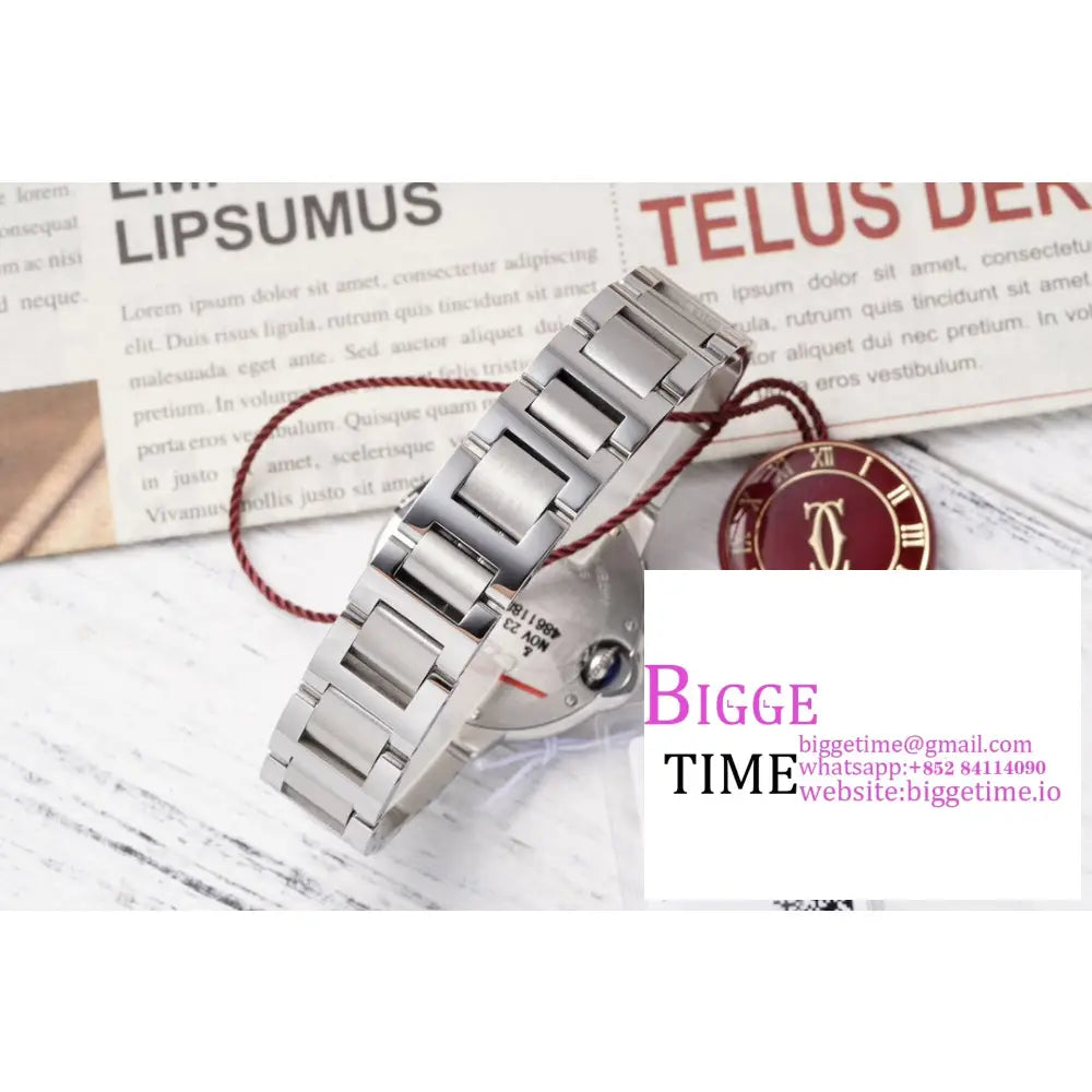 Ballon Bleu De Cartier 33Mm Red Dial Ss Bracelet Af Nh05A