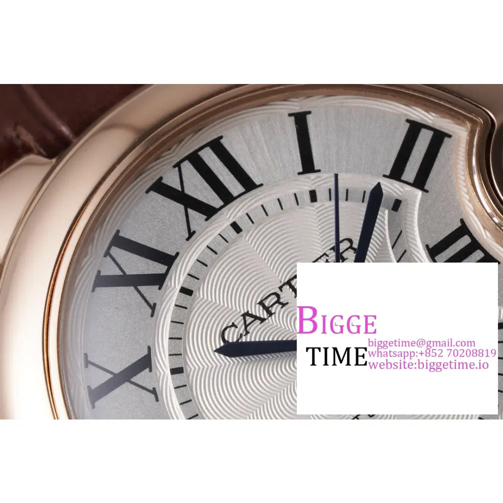 Ballon Bleu De Cartier 33Mm Rg White Dial Brown Leather Strap Af Nh05A