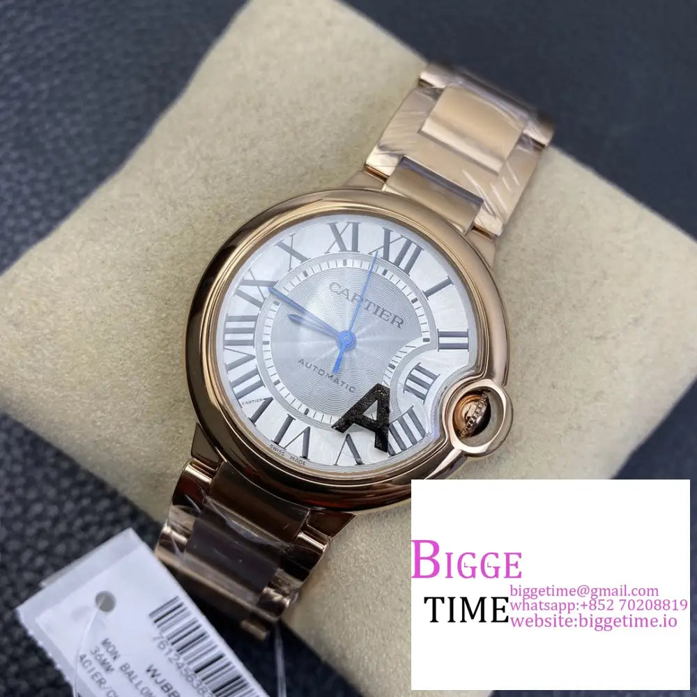 Ballon Bleu De Cartier 36Mm Rg White Dial Bracelet Af A2824