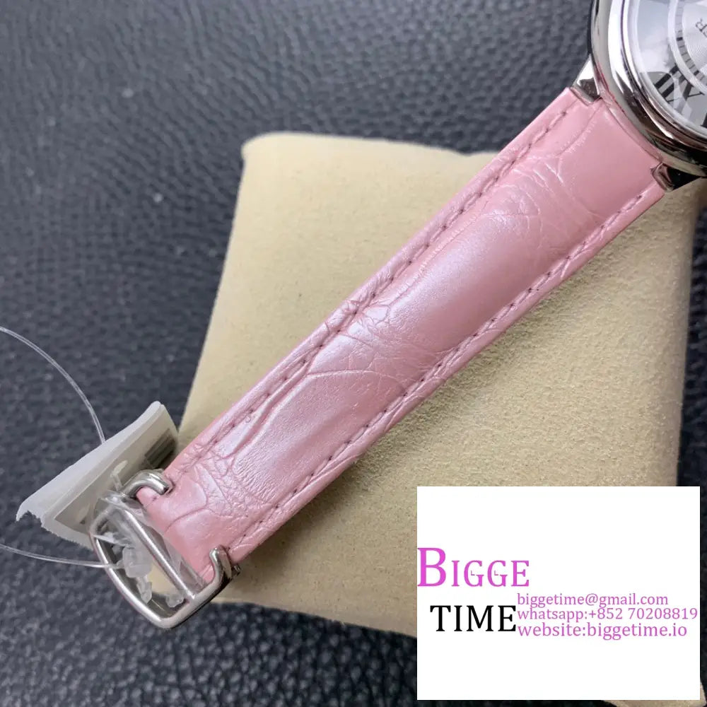 Ballon Bleu De Cartier 36Mm White Dial Pink Leather Strap Af Swiss Quartz