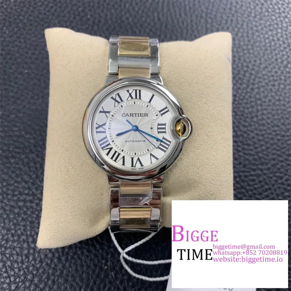 Ballon Bleu De Cartier 36Mm White Dial Ss Bracelet Af A2824 Option1