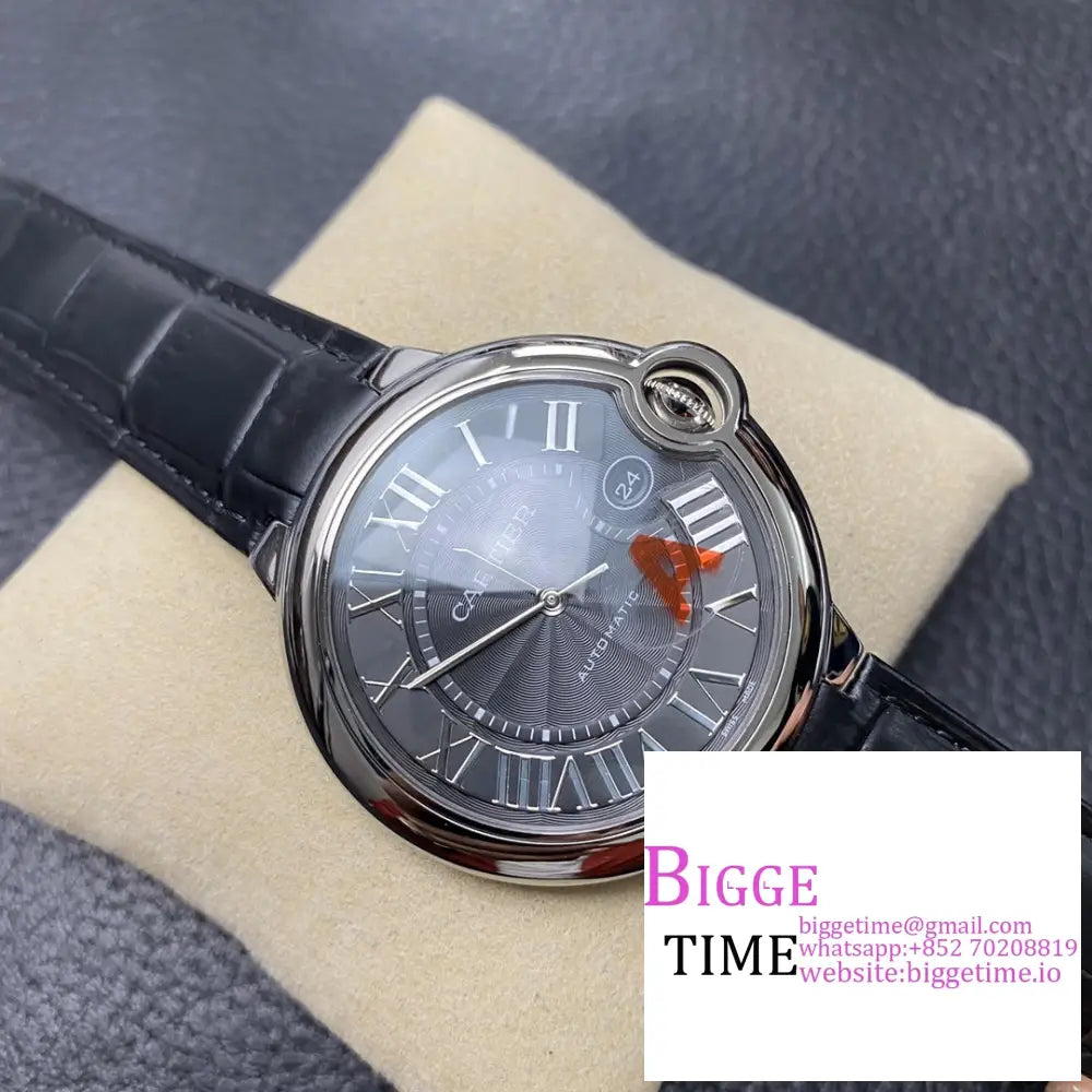 Ballon Bleu De Cartier 42Mm Black Dial Leather Strap Af A2824