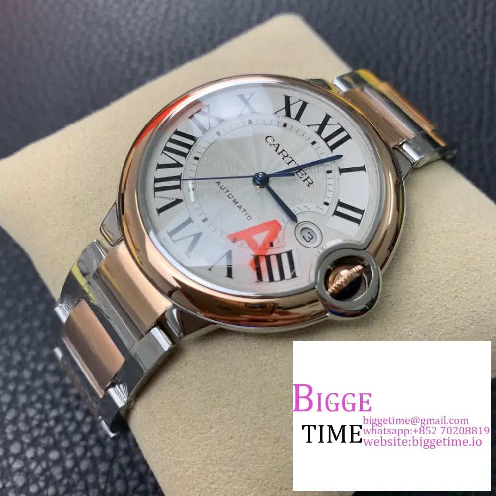 Ballon Bleu De Cartier 42Mm Rg/Ss White Dial Bracelet Af A2824