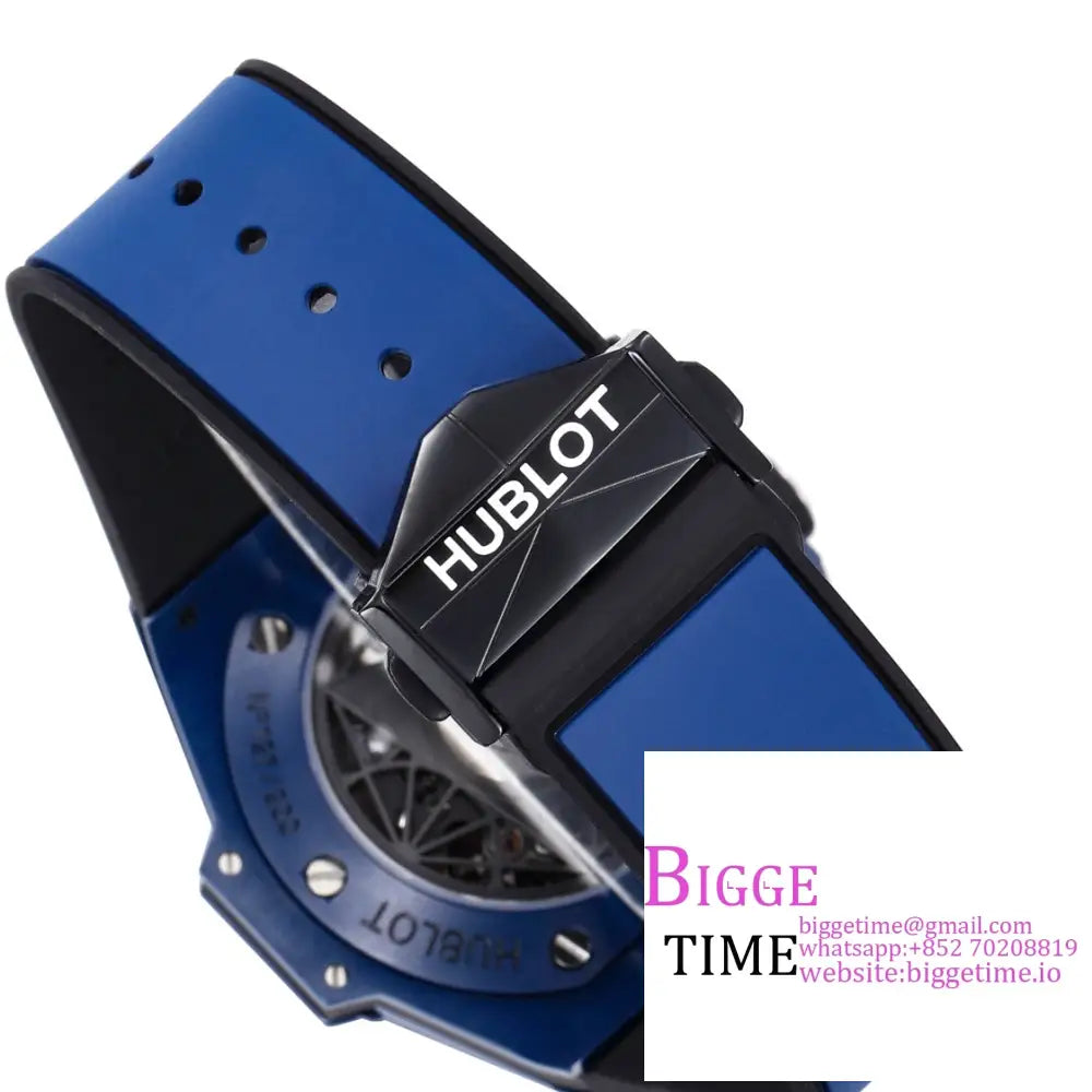 Big Bang Sang Bleu Ii Chrono 45Mm Blue Ceramic Bezel Dial Rubber Strap Bbf A1240 Hublot