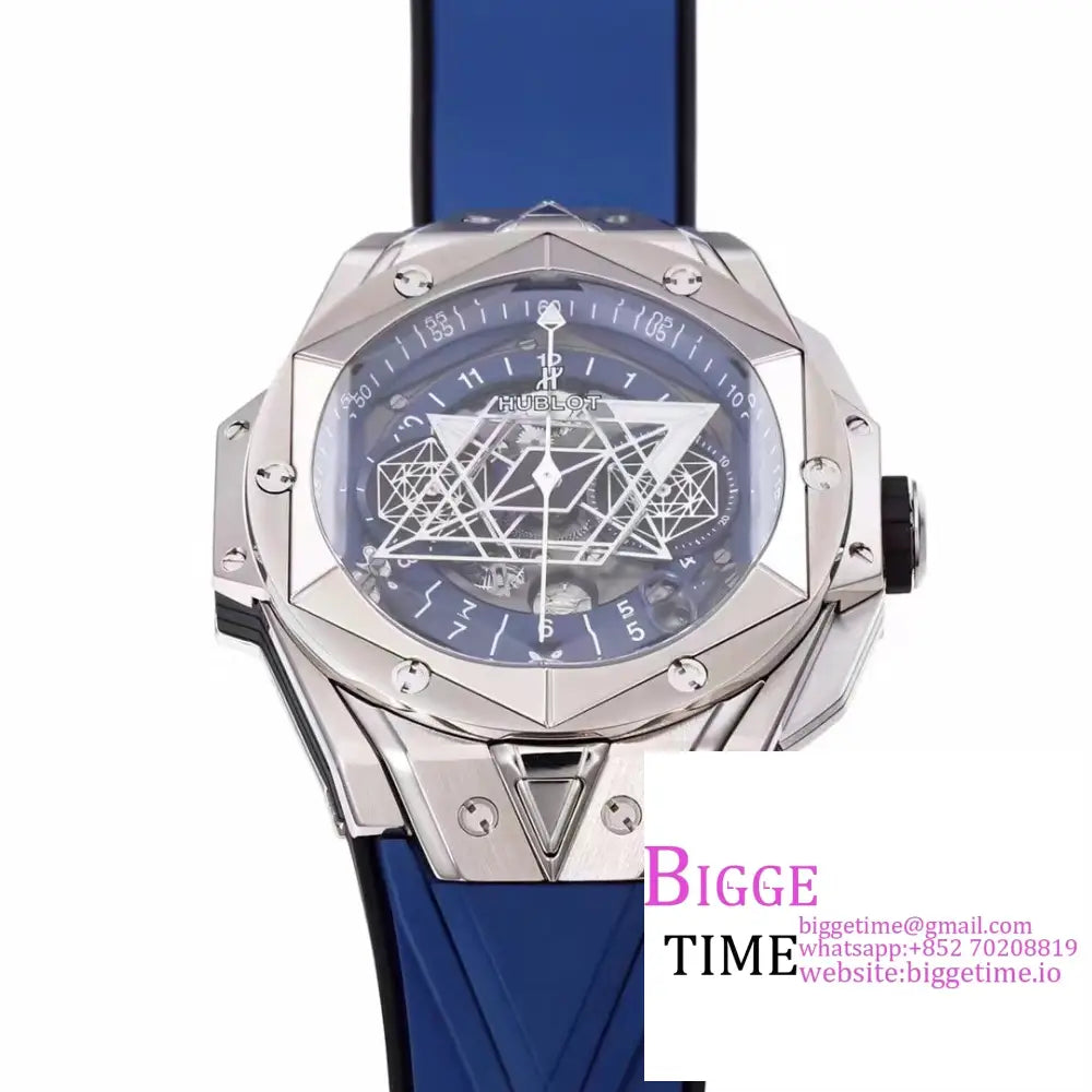 Big Bang Sang Bleu Ii Chrono 45Mm Blue Dial Rubber Strap Bbf A1240 Hublot