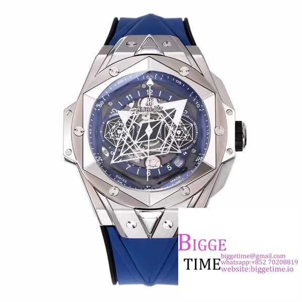 Big Bang Sang Bleu Ii Chrono 45Mm Blue Dial Rubber Strap Bbf A1240 Option1 Hublot