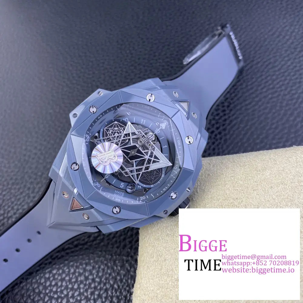 Big Bang Sang Bleu Ii Chrono 45Mm Light Blue Dial Rubber Strap Bbf A1280 Hublot