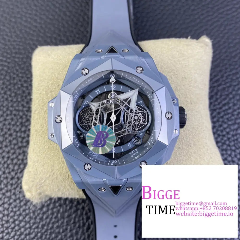 Big Bang Sang Bleu Ii Chrono 45Mm Light Blue Dial Rubber Strap Bbf A1280 Option1 Hublot