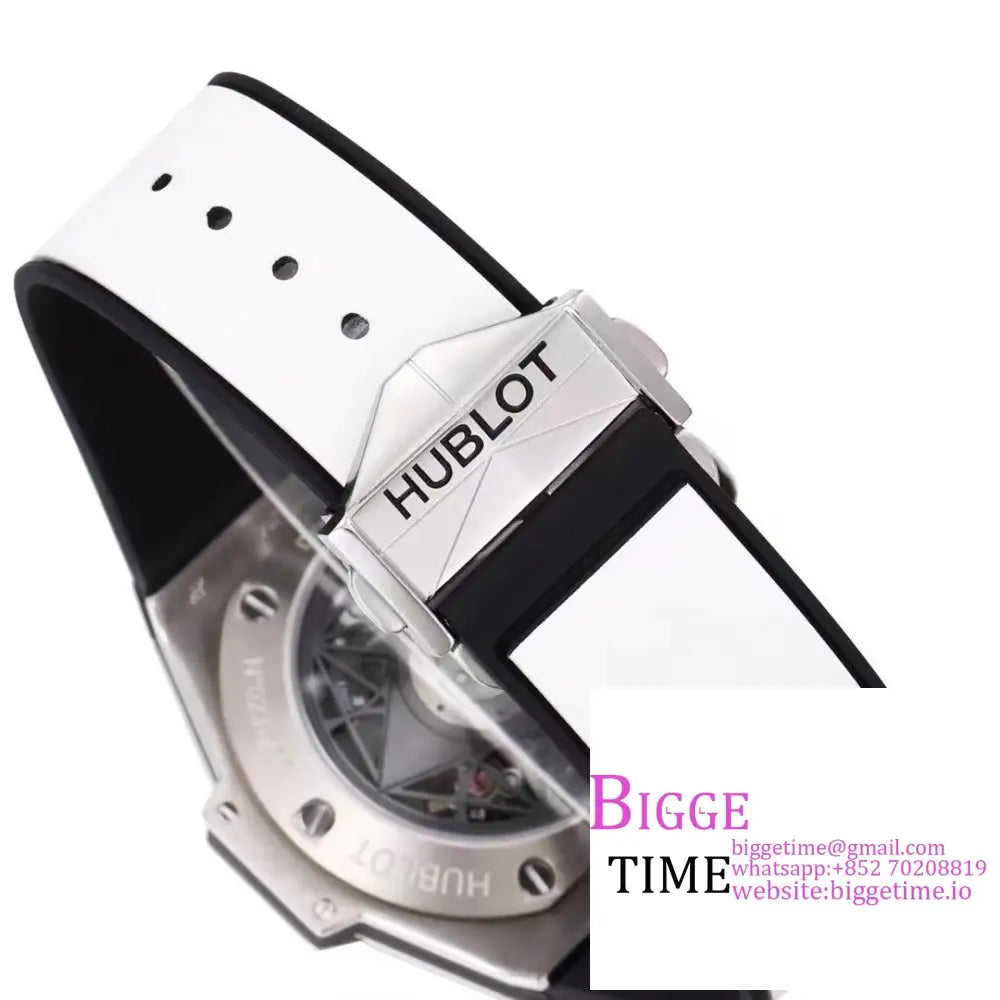 Big Bang Sang Bleu Ii Chrono 45Mm White Dial Rubber Strap Bbf A1240 Hublot