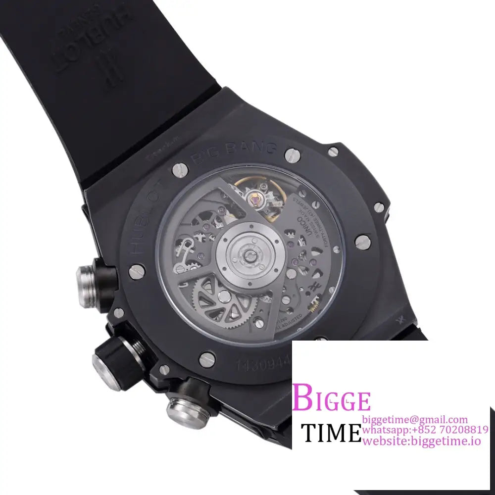 Big Bang Unico Chrono 42Mm Blue Ceramic Bezel Skeleton Dial Black Rubber Strap Bbf A1280 Hublot