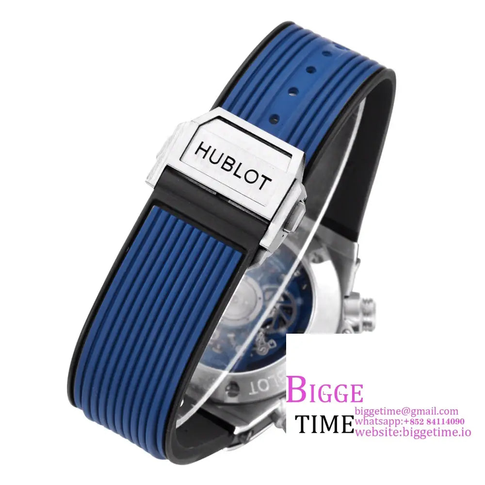 Big Bang Unico Chrono 42Mm Blue Ceramic Bezel Skeleton Dial Rubber Strap Bbf A1280 Hublot