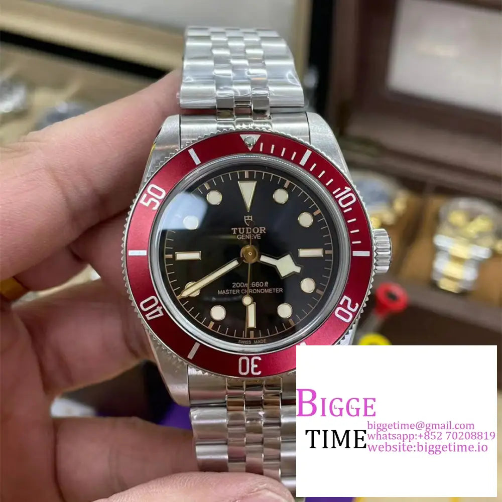 Black Bay 41Mm Red Bezel Dial Ss Bracelet Zf A2824 Option1 Tudor