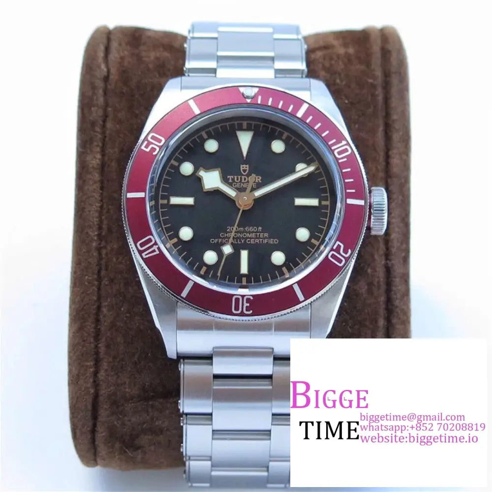 Black Bay 41Mm Red Bezel Dial Ss Bracelet Zf A2824 Option1 Tudor