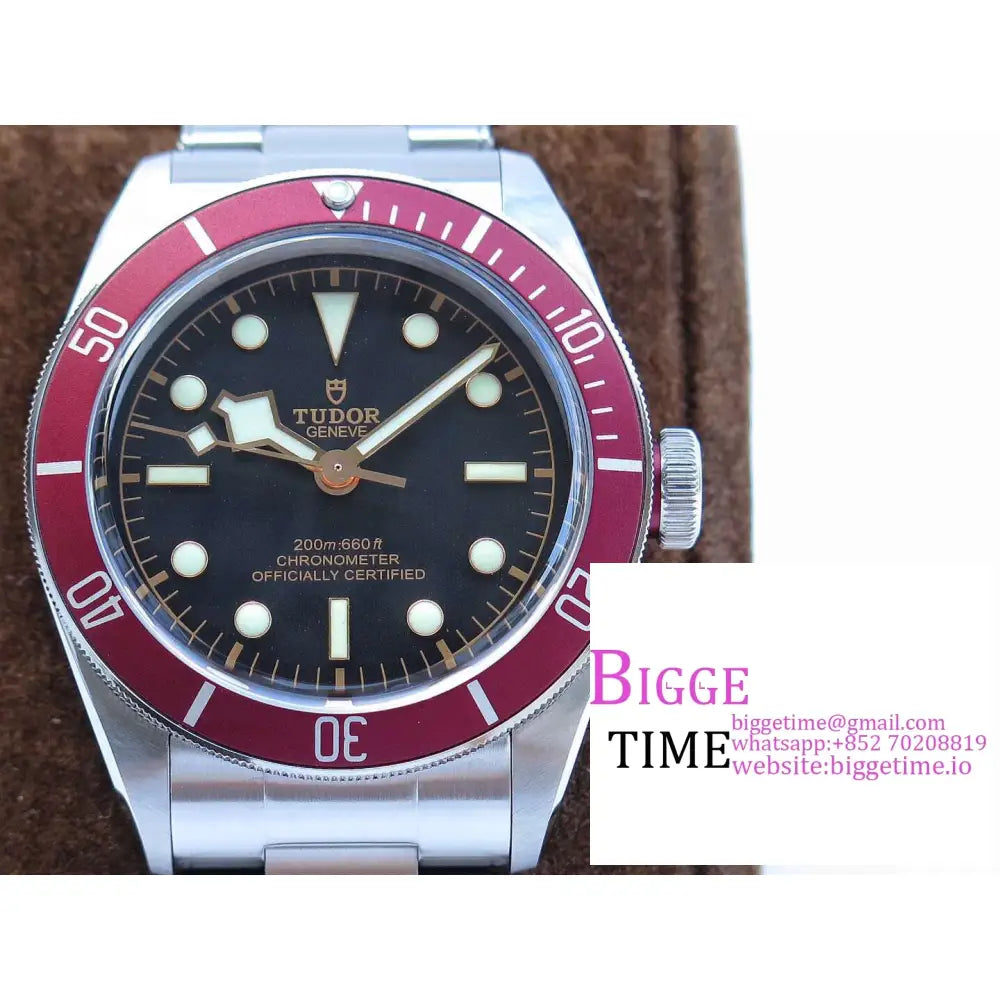 Black Bay 41Mm Red Bezel Dial Ss Bracelet Zf A2824 Tudor