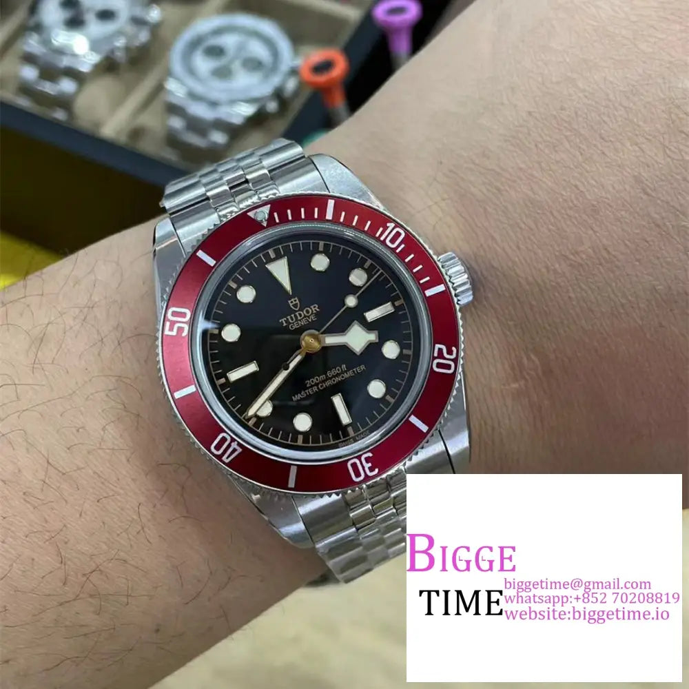 Black Bay 41Mm Red Bezel Dial Ss Bracelet Zf A2824 Tudor