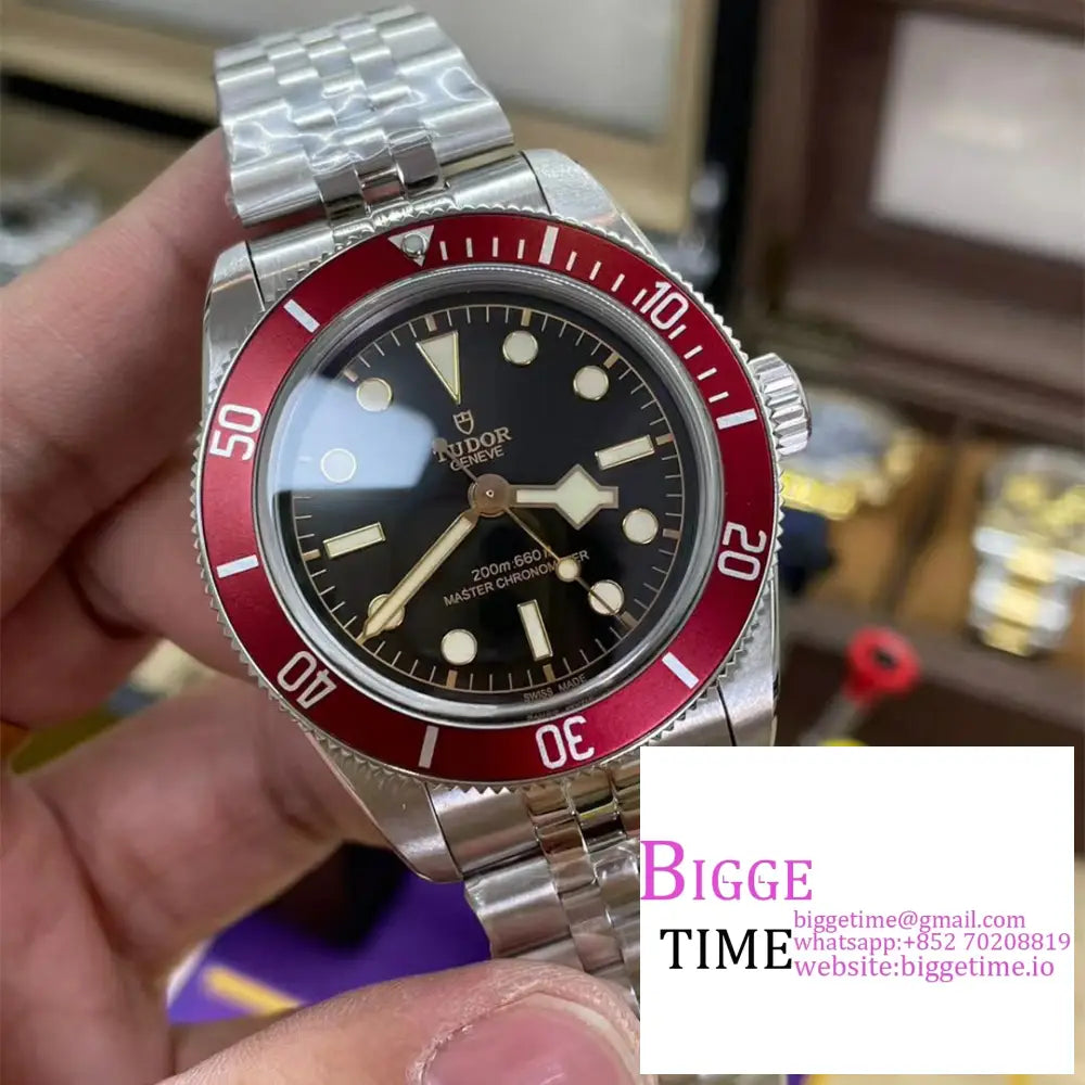 Black Bay 41Mm Red Bezel Dial Ss Bracelet Zf A2824 Tudor