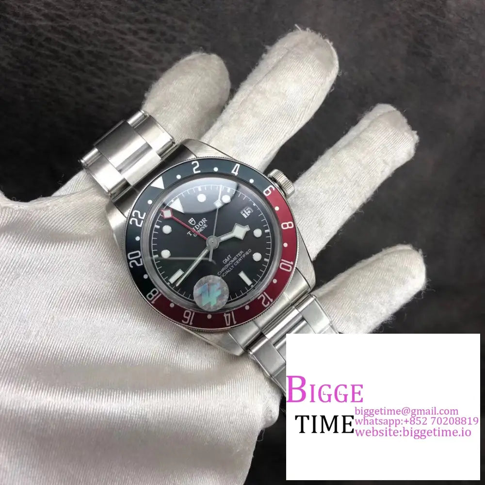 Black Bay Gmt 41Mm Blue/Red Bezel Dial Ss Bracelet Zf A2836 Tudor