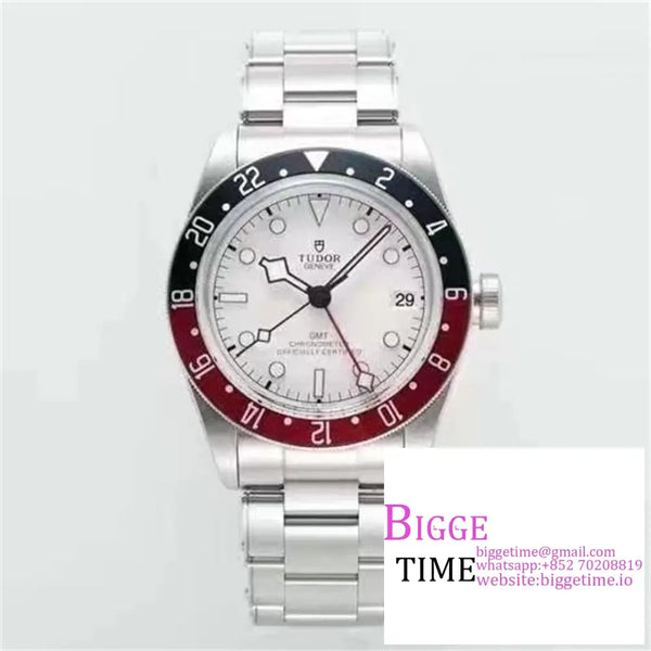 Black Bay Gmt 41Mm Blue/Red Bezel White Dial Ss Bracelet Zf A2824 Option1 Tudor