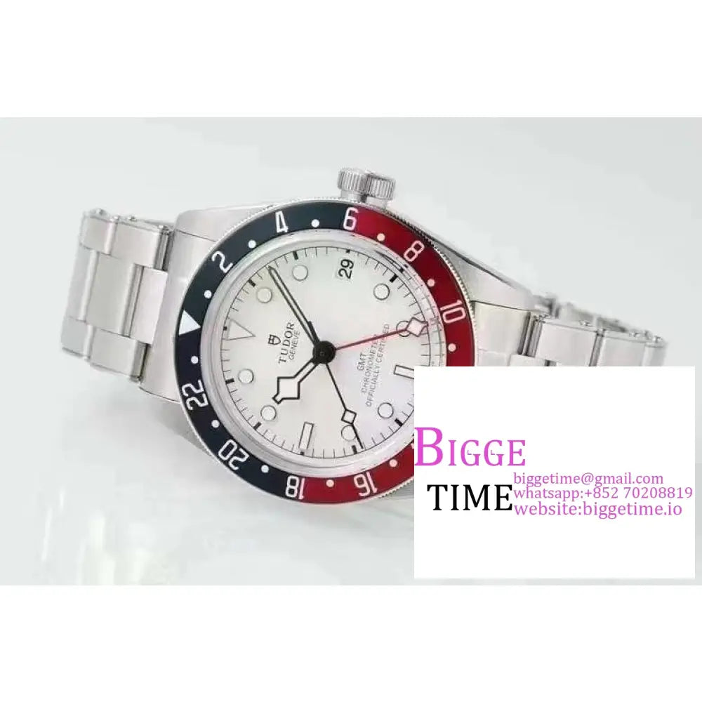 Black Bay Gmt 41Mm Blue/Red Bezel White Dial Ss Bracelet Zf A2824 Tudor