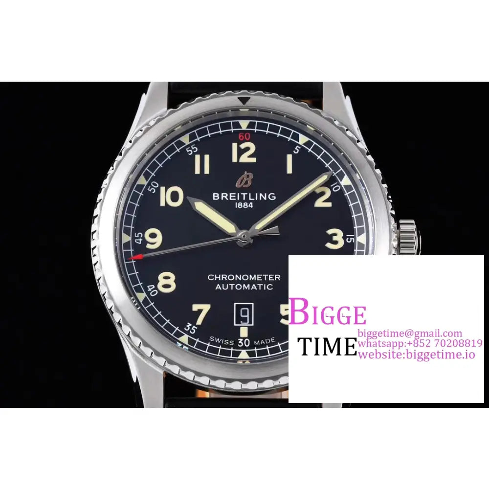 Breitling 41Mm Navitimer 8 Black Dial Leather Strap Tf A2824