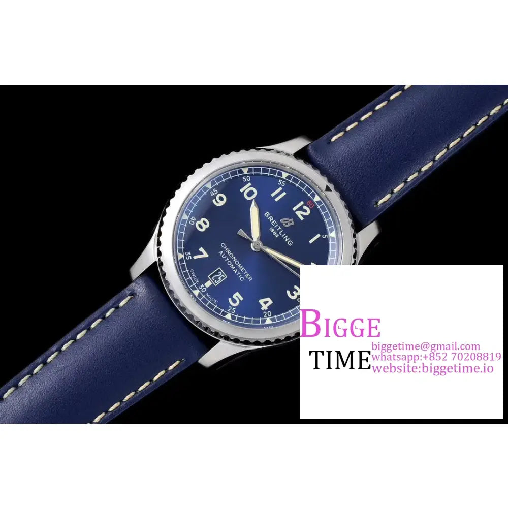 Breitling 41Mm Navitimer 8 Blue Dial Leather Strap Tf A2824