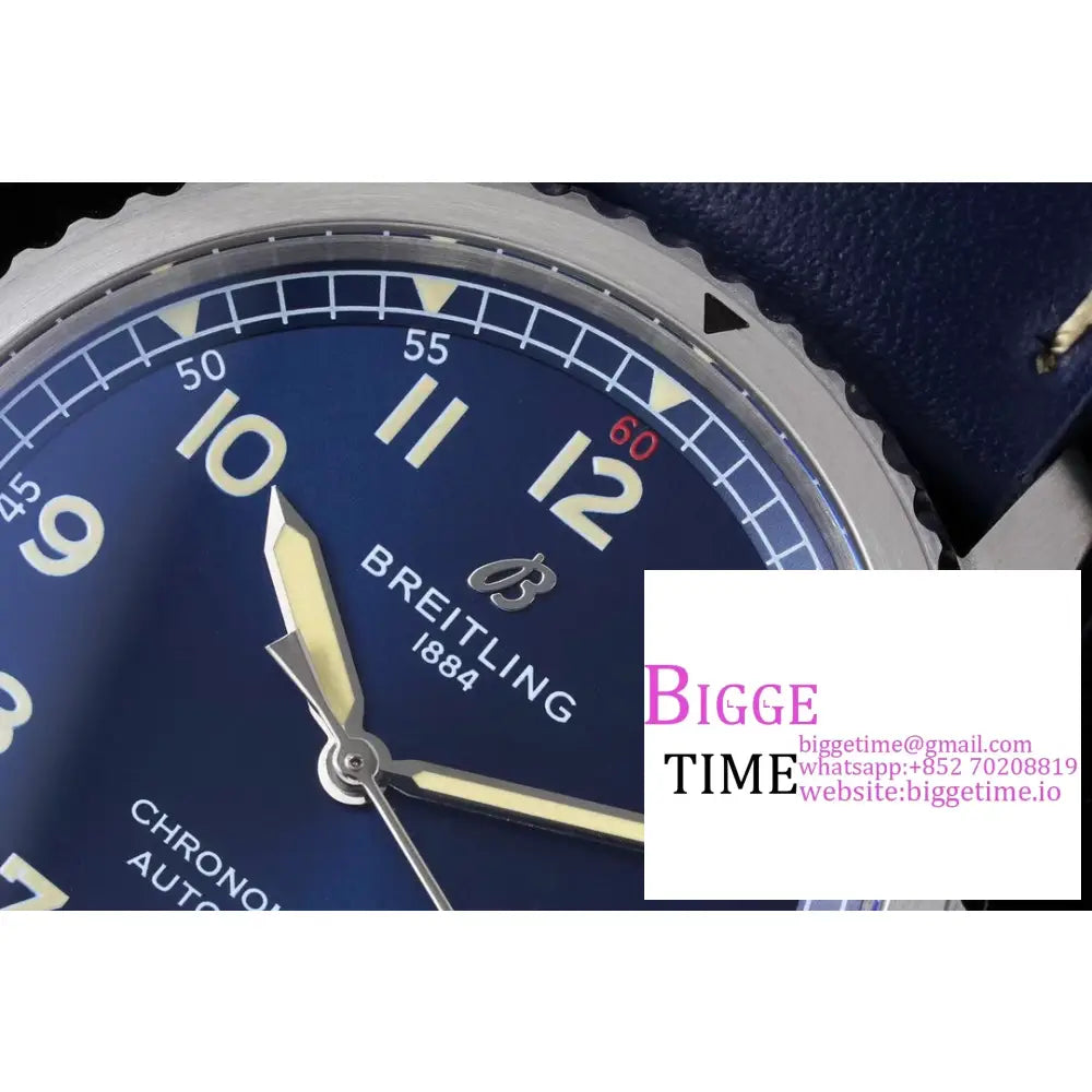 Breitling 41Mm Navitimer 8 Blue Dial Leather Strap Tf A2824