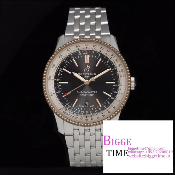 Breitling 41Mm Navitimer Rg Grey Dial Ss Bracelet V7F A2824 Option1