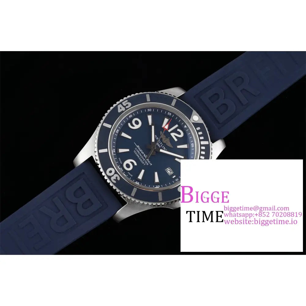 Breitling 42Mm Superocean Blue Dial Rubber Strap Tf A2824