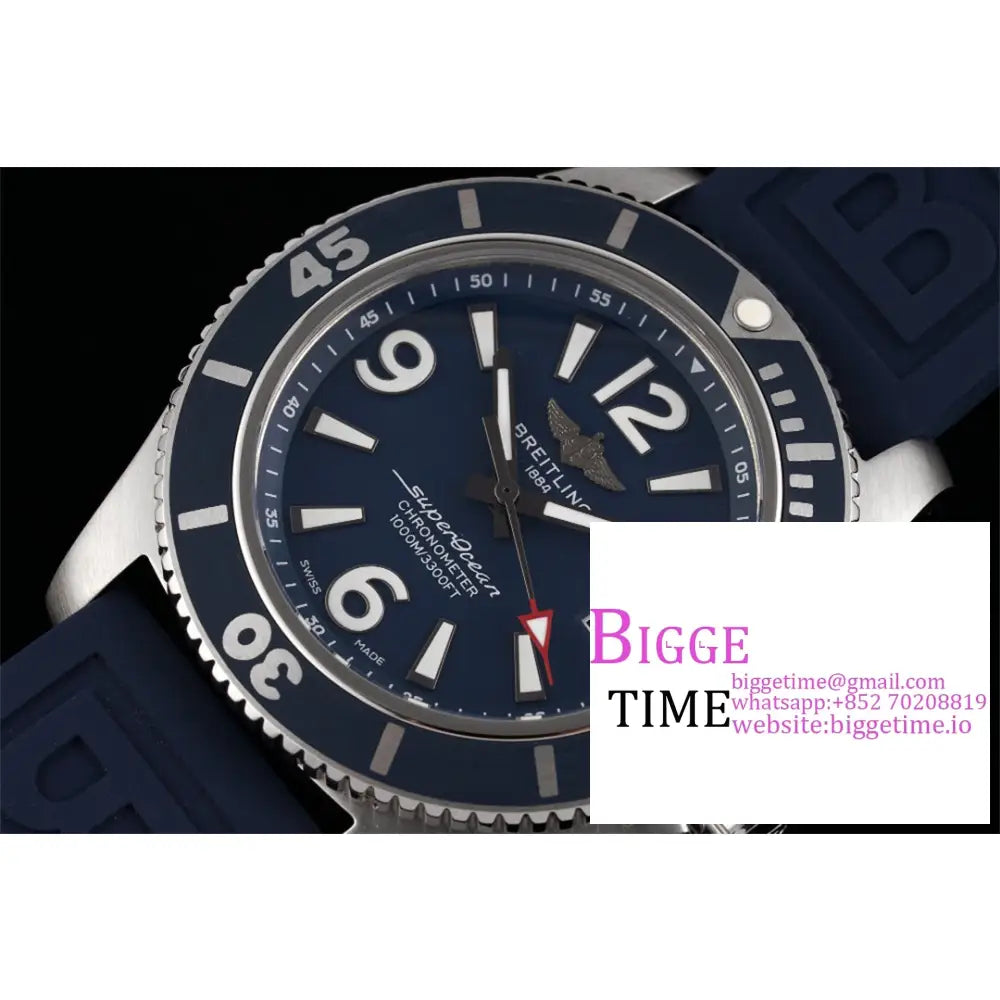 Breitling 42Mm Superocean Blue Dial Rubber Strap Tf A2824