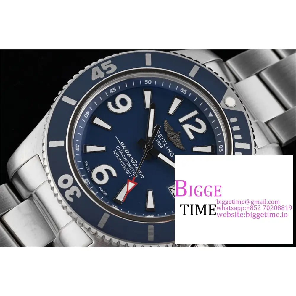 Breitling 42Mm Superocean Blue Dial Ss Bracelet Tf A2824