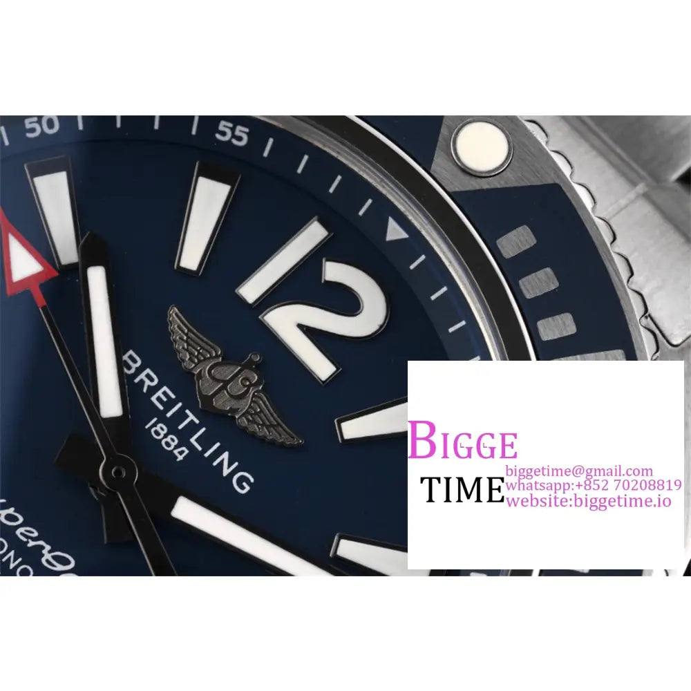 Breitling 42Mm Superocean Blue Dial Ss Bracelet Tf A2824