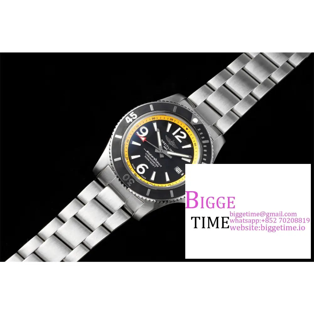 Breitling 42Mm Superocean Yellow/Black Dial Ss Bracelet Tf A2824