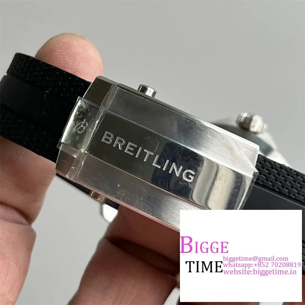 Breitling 44Mm Superocean Ceramic Black Dial Rubber Strap Tf A2824