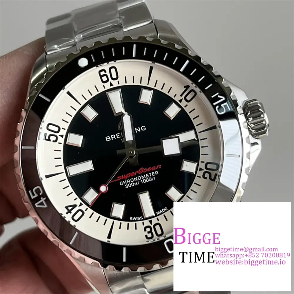 Breitling 44Mm Superocean Ceramic Black Dial Ss Bracelet Tf A2824