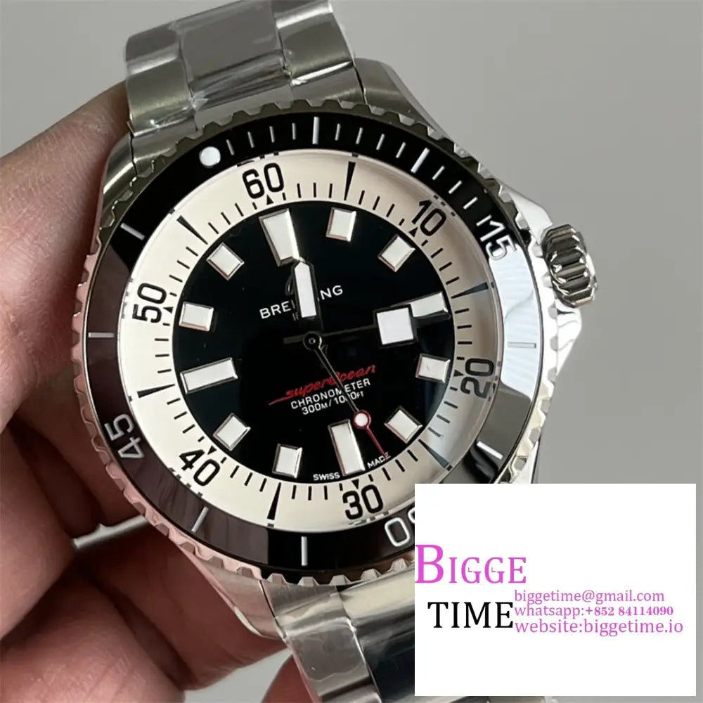 Breitling 44Mm Superocean Ceramic Black Dial Ss Bracelet Tf A2824