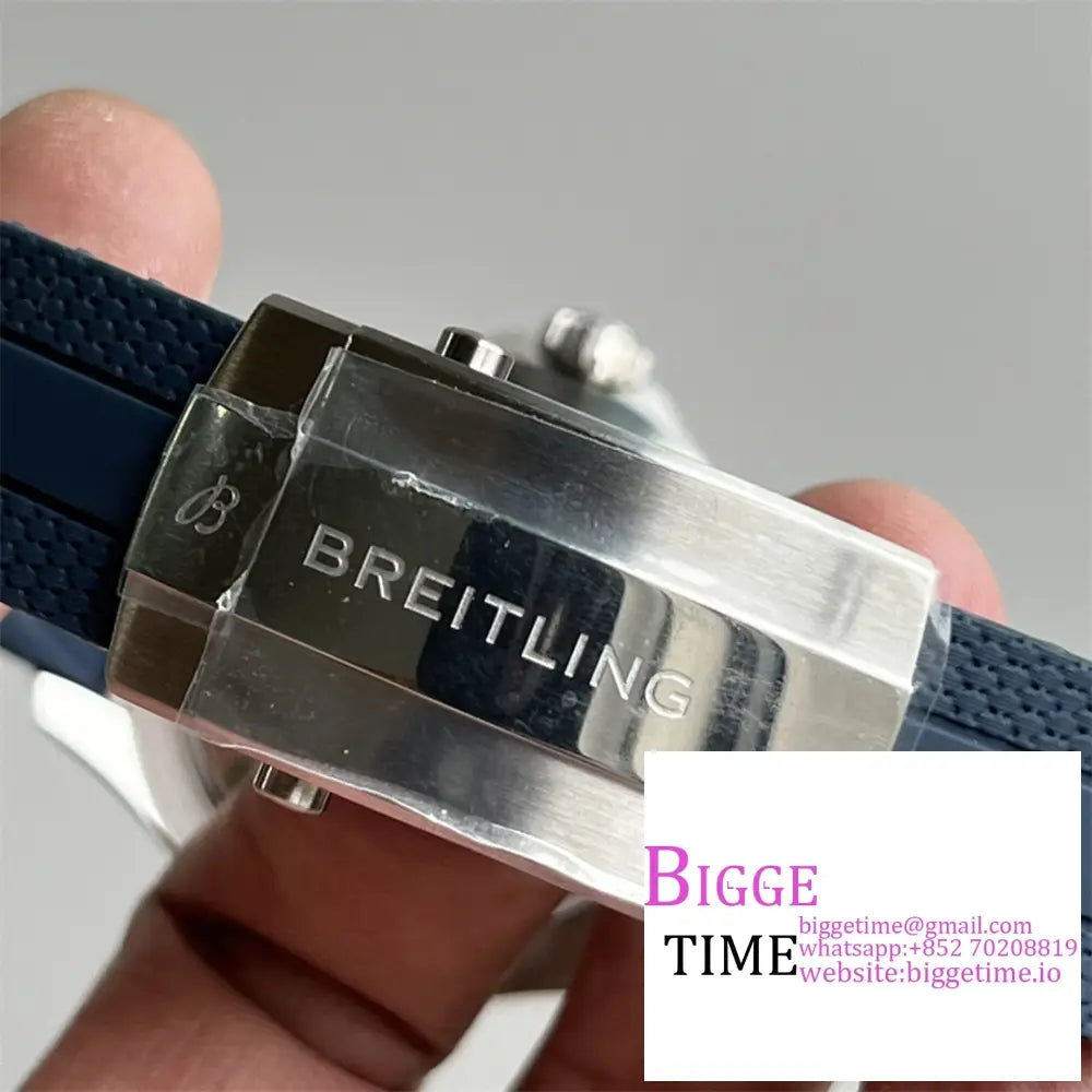 Breitling 44Mm Superocean Ceramic Blue Dial Black Rubber Strap Tf A2824