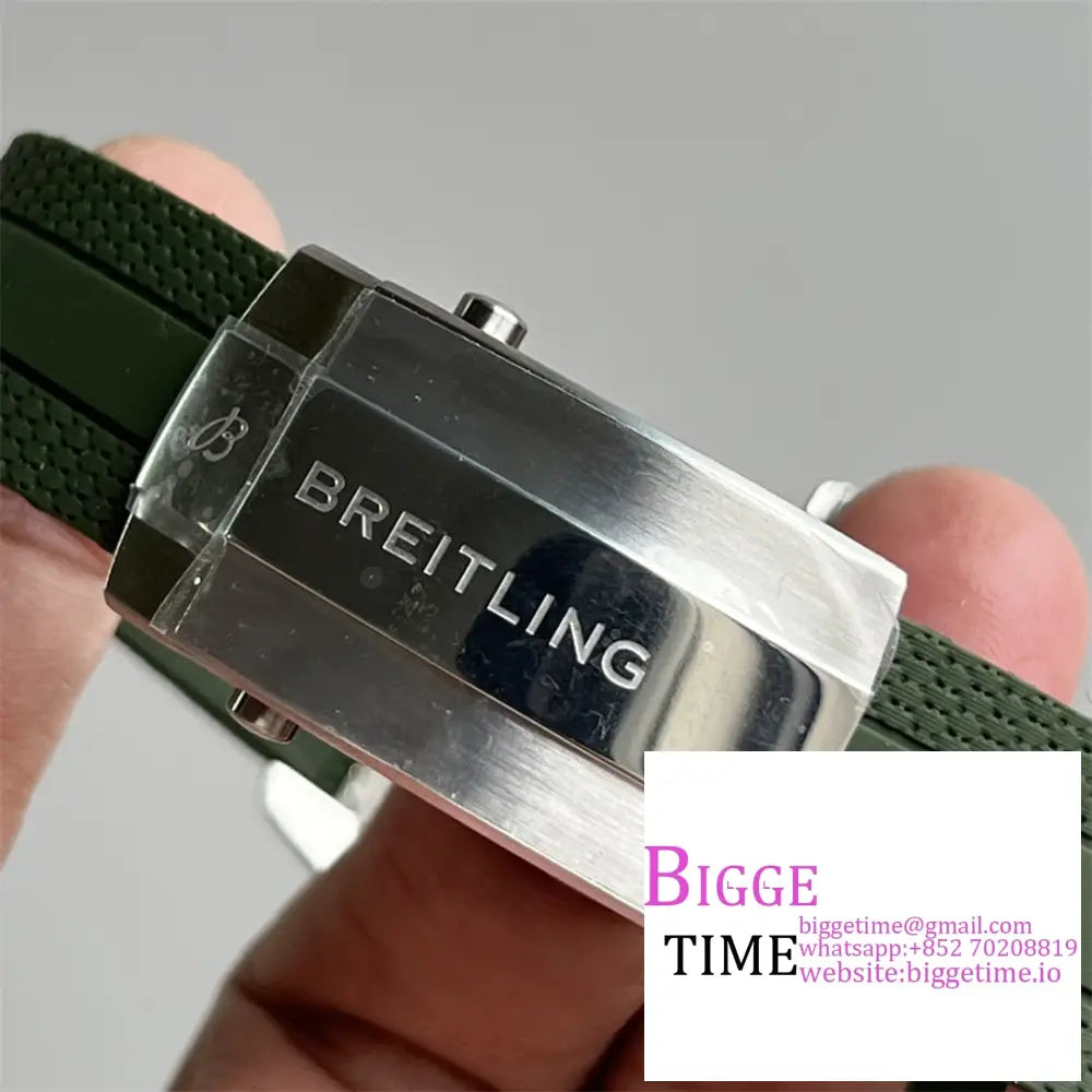 Breitling 44Mm Superocean Ceramic Green Dial Black Rubber Strap Tf A2824