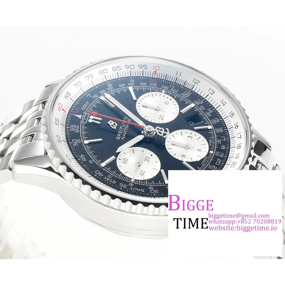 Breitling Chrono 43Mm Navitimer B01 Black/White Dial Ss Bracelet Blsf A7750