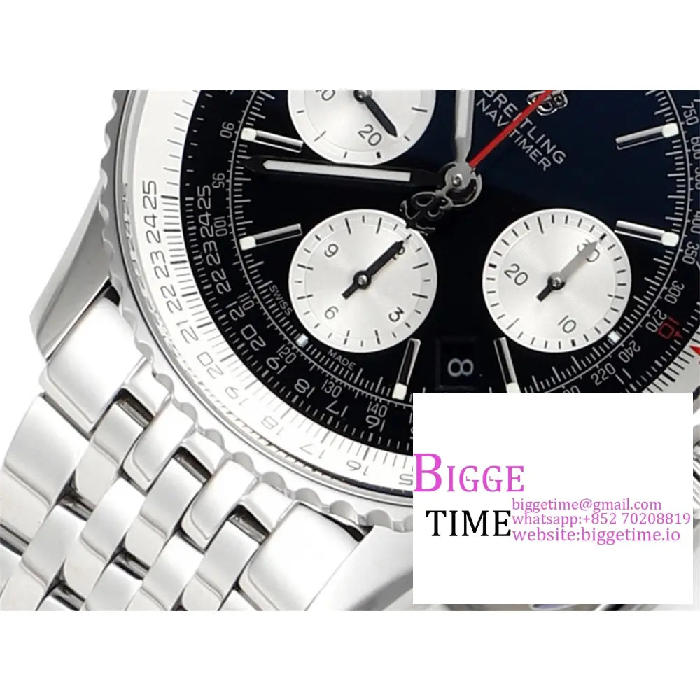 Breitling Chrono 43Mm Navitimer B01 Black/White Dial Ss Bracelet Blsf A7750