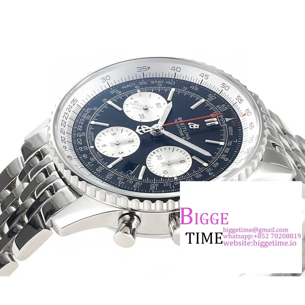 Breitling Chrono 43Mm Navitimer B01 Black/White Dial Ss Bracelet Blsf A7750