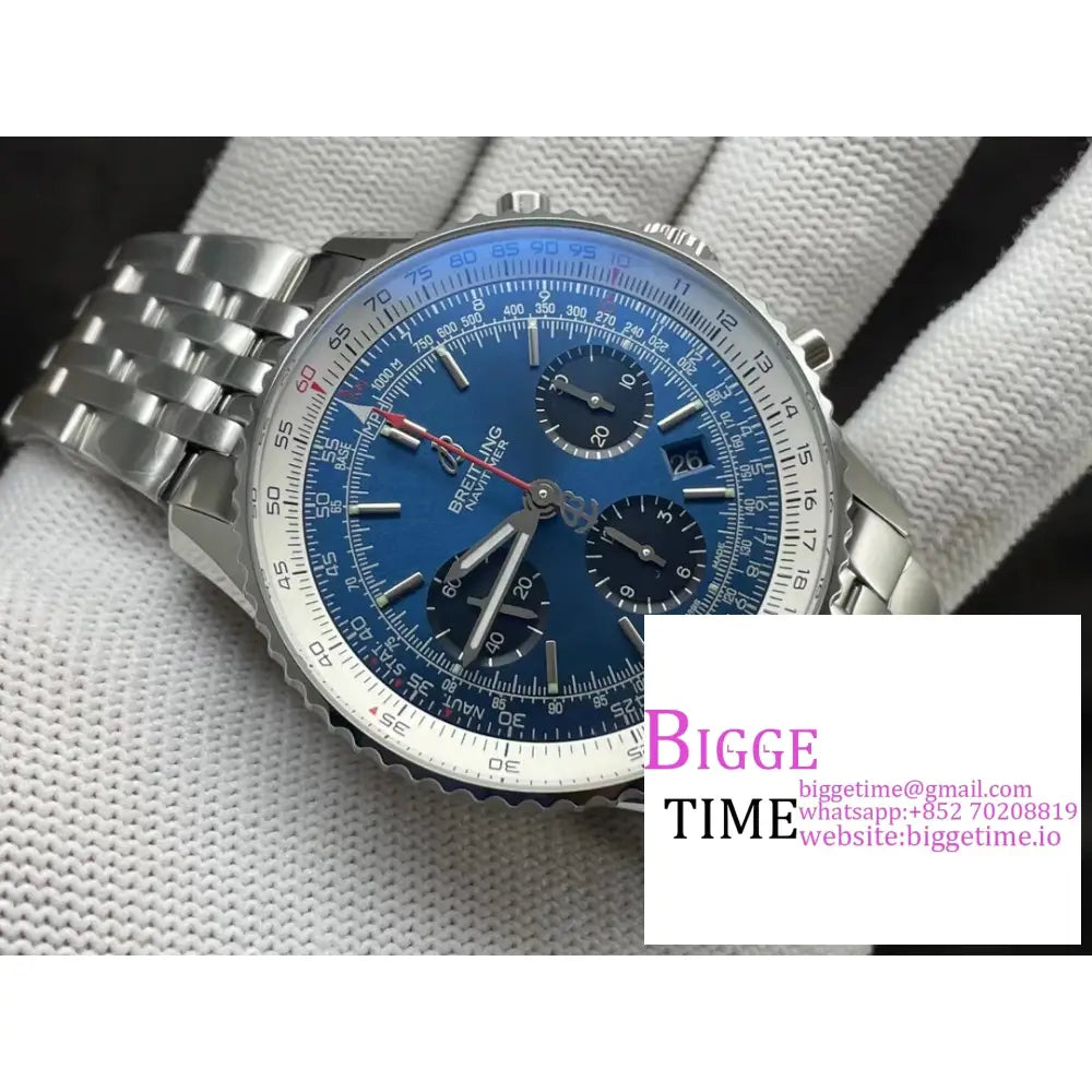 Breitling Chrono 43Mm Navitimer B01 Blue/Black Dial Ss Bracelet Blsf A7750