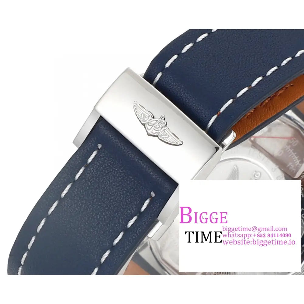Breitling Chrono 43Mm Navitimer B01 Blue Dial Leather Strap Blsf A7750