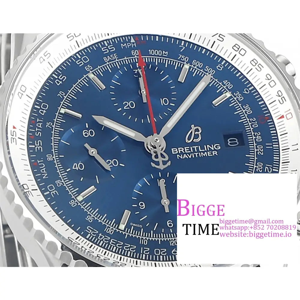 Breitling Chrono 43Mm Navitimer B01 Blue Dial Ss Bracelet Blsf A7750