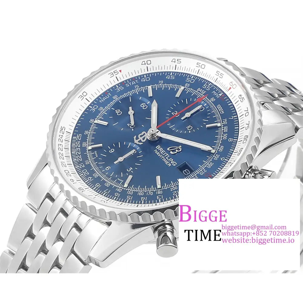 Breitling Chrono 43Mm Navitimer B01 Blue Dial Ss Bracelet Blsf A7750